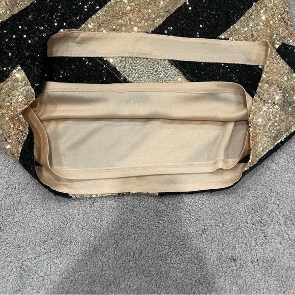 Endless Rose Striped Sequins Mini Skirt Black/Gold Women’s Sz XL NWT - Picture 10 of 10